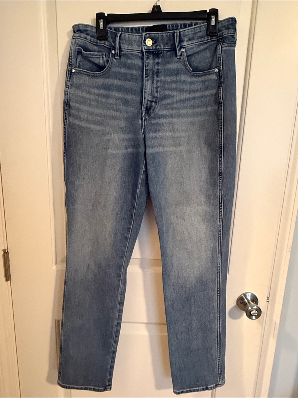 White House Black Market Women's High-rise Straight Light Wash Jeans